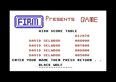 Eskimo Eddie (Commodore 64) screenshot: Name entry and high score table