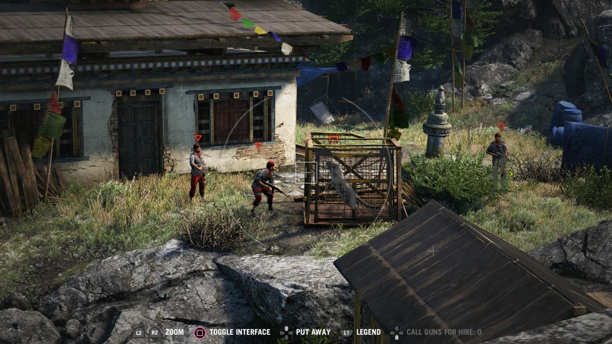 Far Cry 4 (PlayStation 4) screenshot: Use your camera to tag the enemies