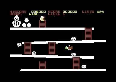 Eskimo Eddie (Commodore 64) screenshot: Lost a life