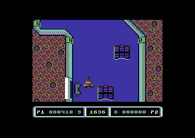 Last Duel: Inter Planet War 2012 (Commodore 64) screenshot: Ship in flames