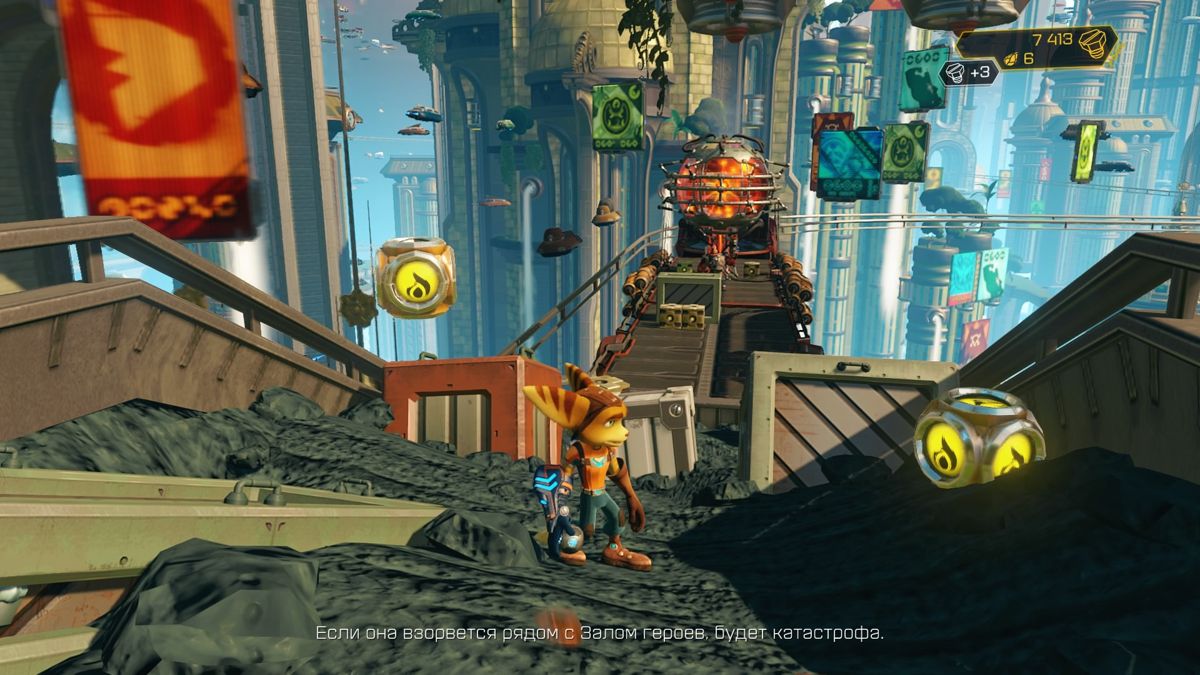 Ratchet & Clank (PlayStation 4) screenshot: On a train