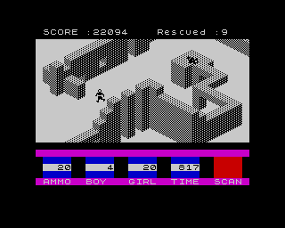 Ant Attack (ZX Spectrum) screenshot: The last exciting moments before completing the game.