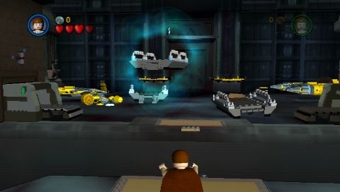 LEGO Star Wars II: The Original Trilogy (PSP) screenshot: Obi use his Jedi powers to build bridge