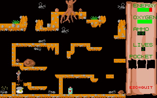 Abmis the Lion (DOS) screenshot: The ground is crumbling beneath my feet!
