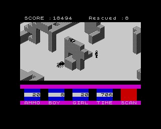 Ant Attack (ZX Spectrum) screenshot: Looking for Escher - A terror triangular love story. - Yuuhu! Escher baby, where are you?