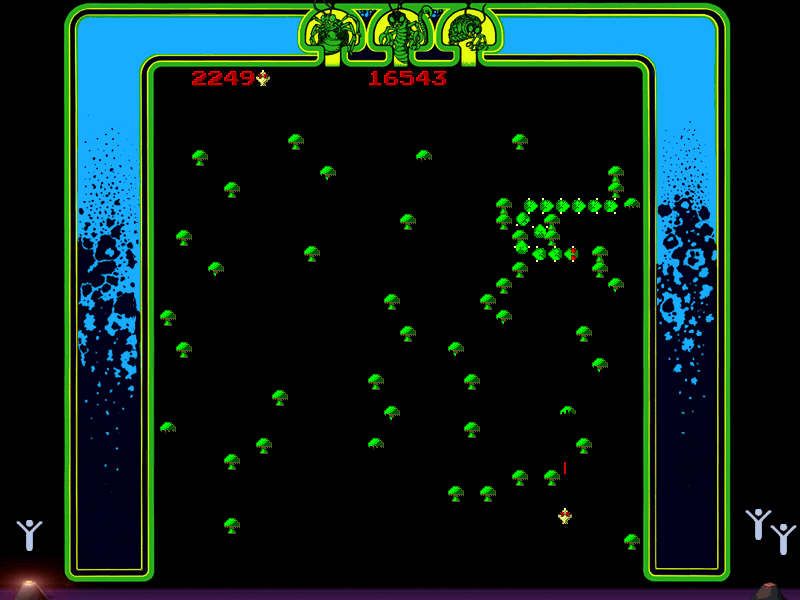 Atari Arcade Hits: Volume 1 (Windows) screenshot: Centipede (enhanced)