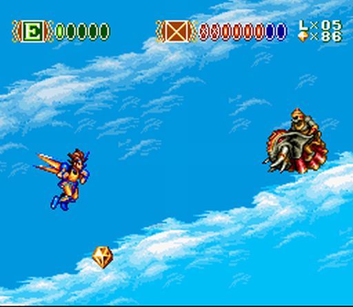 Skyblazer (SNES) screenshot: The enemy design is somewhat idiosyncratic