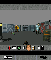 Doom RPG (J2ME) screenshot: Friendly characters you can talk to for hints.