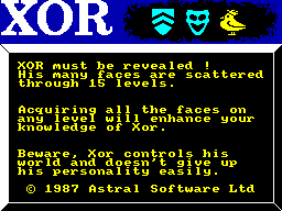 Xor (ZX Spectrum) screenshot: The story.