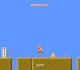 Atlantis no Nazo (NES) screenshot: It's extremely hard to aim your dynamite sticks