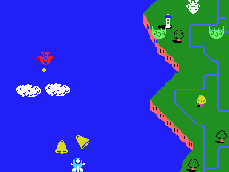 TwinBee (MSX) screenshot: Catch the bells for bonus points