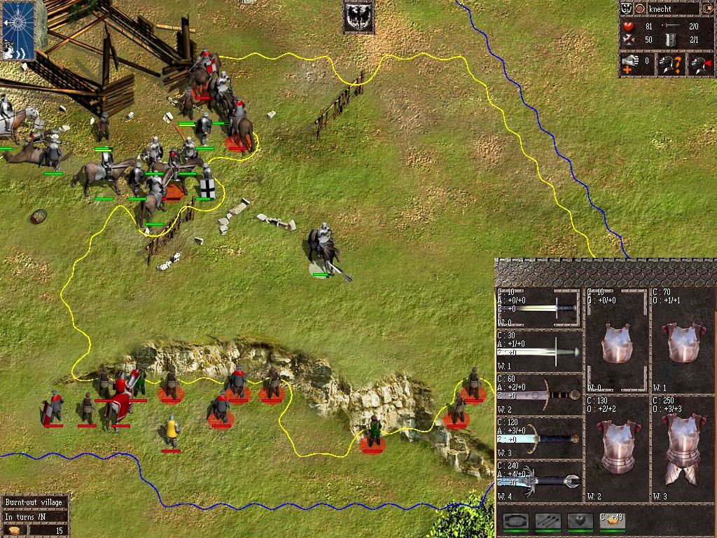 Knights of the Cross (Windows) screenshot: Unit's inventory