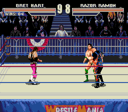 WWF WrestleMania (Genesis) screenshot: An handicap match