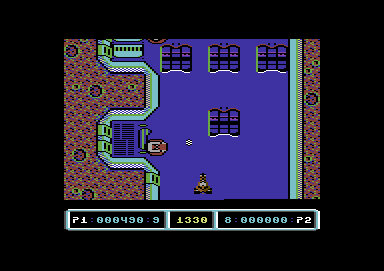 Last Duel: Inter Planet War 2012 (Commodore 64) screenshot: A ground-based enemy