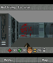 Doom RPG (J2ME) screenshot: This doesn't sound too friendly.