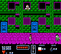 Cool World (NES) screenshot: There are many dangerous doodles in the streets...