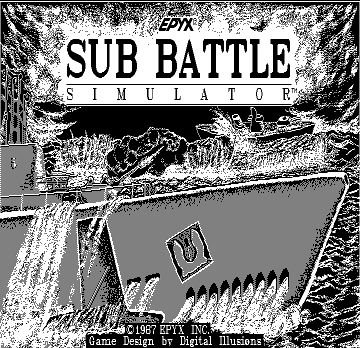 Sub Battle Simulator (DOS) screenshot: Title screen (Hercules Monochrome)