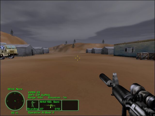 Delta Force: Task Force Dagger (Windows) screenshot: Enemy camp, complete with truck