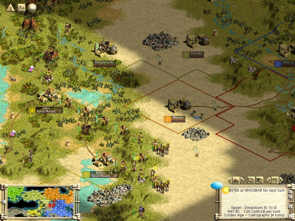 Sid Meier's Civilization III: Conquests (Windows) screenshot: Many cities have been destroyed...