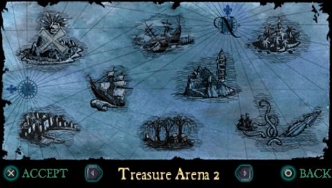 Pirates of the Caribbean: Dead Man's Chest (PSP) screenshot: Level select map