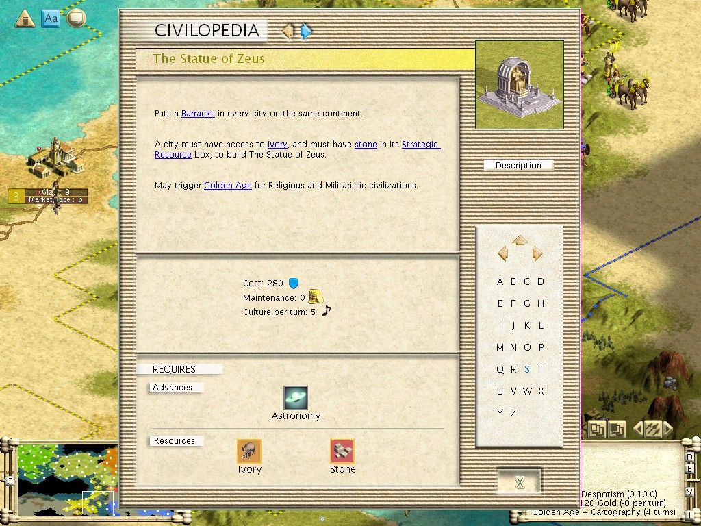 Sid Meier's Civilization III: Conquests (Windows) screenshot: You can build new great wonders