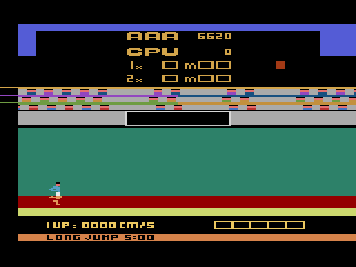 Track & Field (Atari 2600) screenshot: Start the long jump