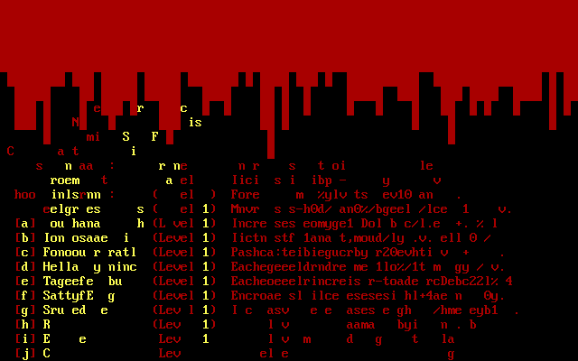 Doom, the Roguelike (DOS) screenshot: A well known and time honored special effect!