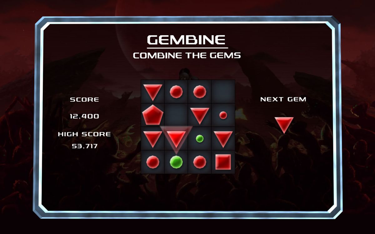 Crimsonland (Windows) screenshot: The hidden <i>Gembine</i> puzzle game