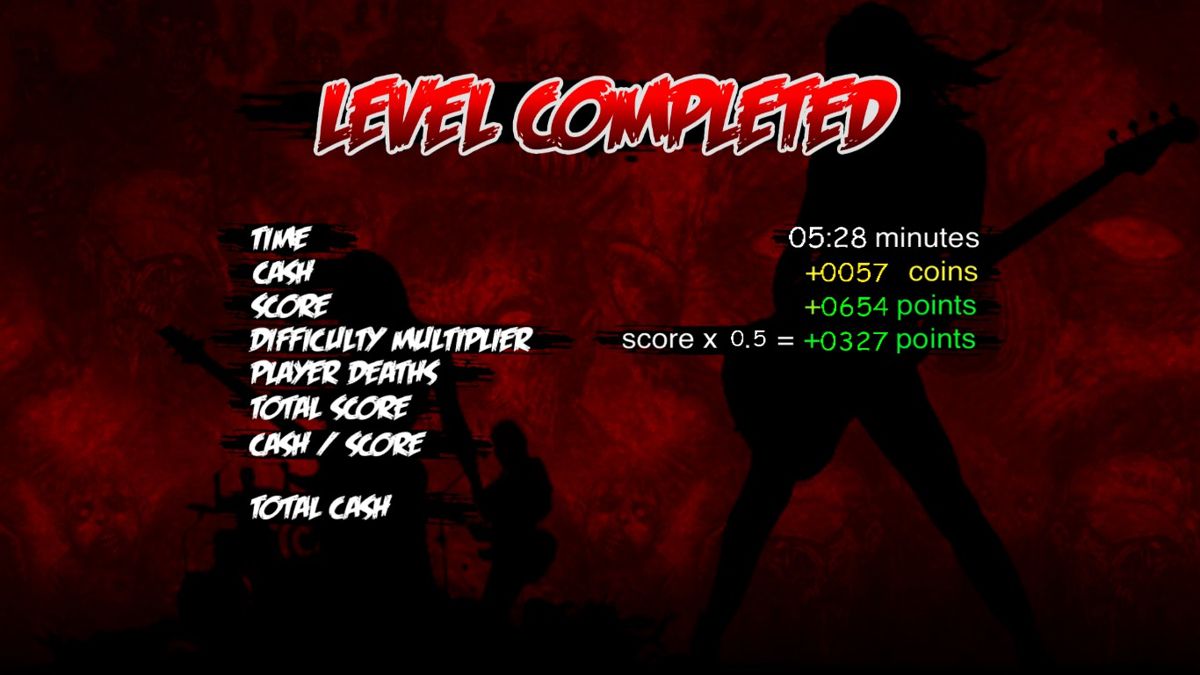 Rock Zombie (Windows) screenshot: Level completed.