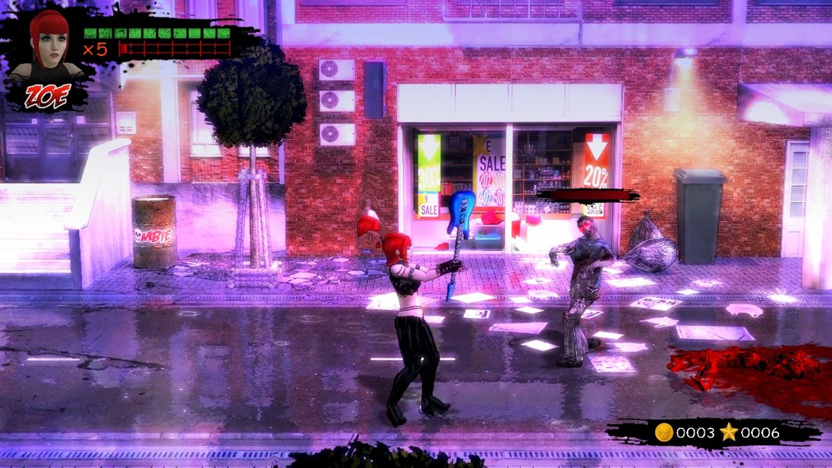 Rock Zombie (Windows) screenshot: On the streets