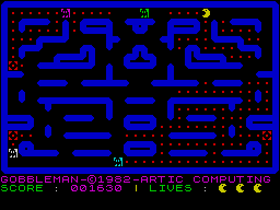 Gobbleman (ZX Spectrum) screenshot: Gobbleman the hunter.