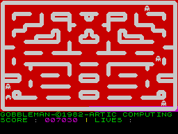 Gobbleman (ZX Spectrum) screenshot: Level completed.