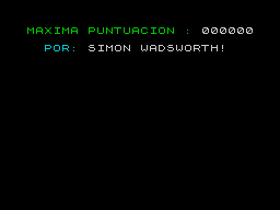 Gobbleman (ZX Spectrum) screenshot: Simon Wadsworth mark.