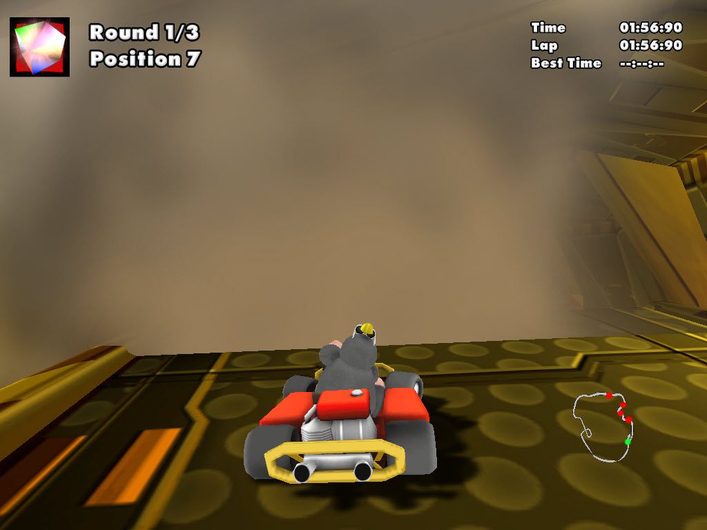 Crazy Chicken: Kart 2 (Windows) screenshot: The factory is a hard track with a lot of traps