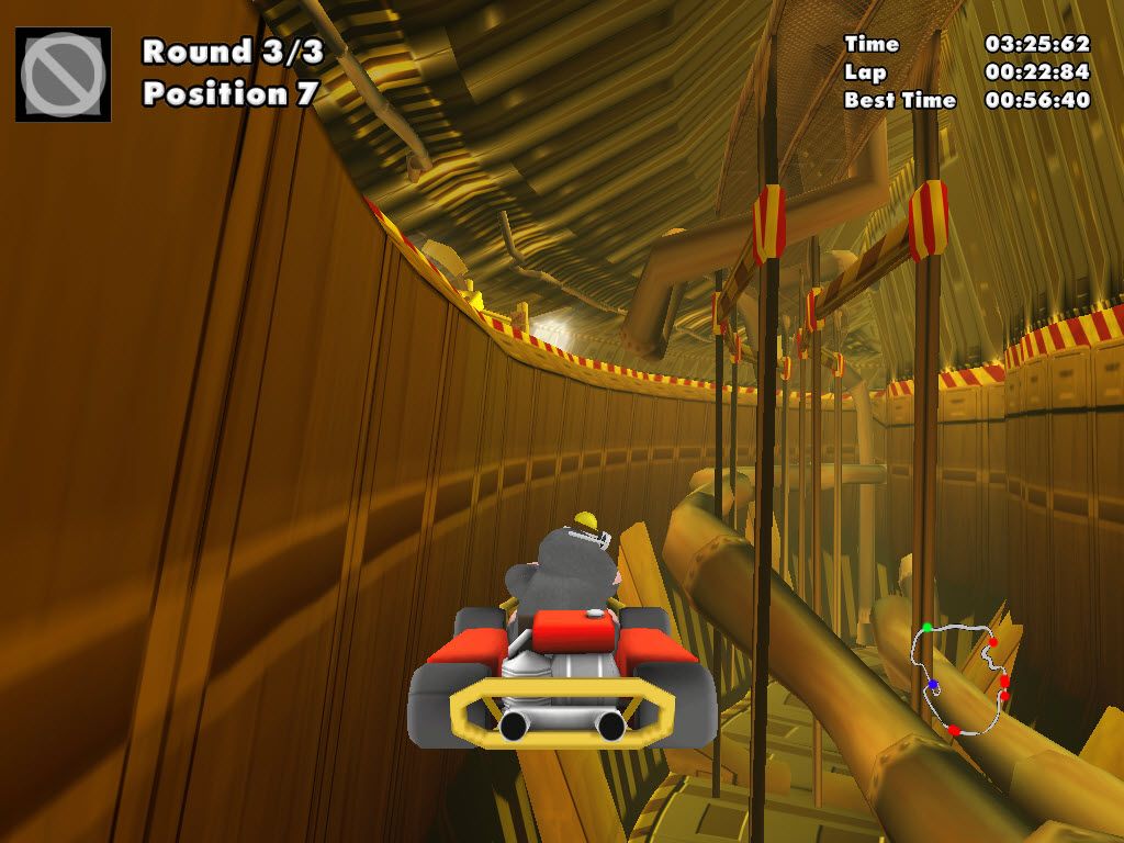 Crazy Chicken: Kart 2 (Windows) screenshot: Flying over the pipes
