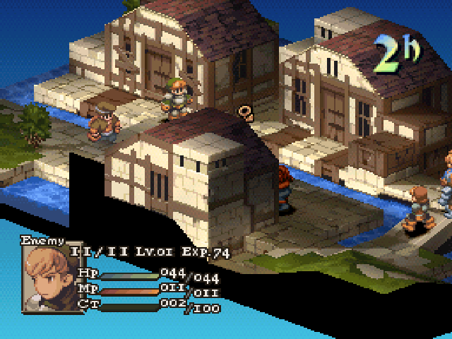 Final Fantasy Tactics (PlayStation) screenshot: Battle in the streets