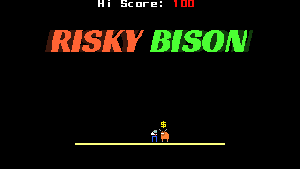 Humble Weekly Bundle: Fantastic Arcade (Windows) screenshot: <i>Risky Bison</i>: title screen