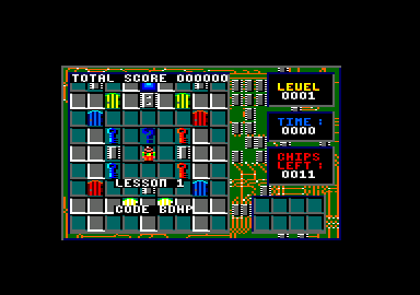 Chip's Challenge (Amstrad CPC) screenshot: Starting lesson 1