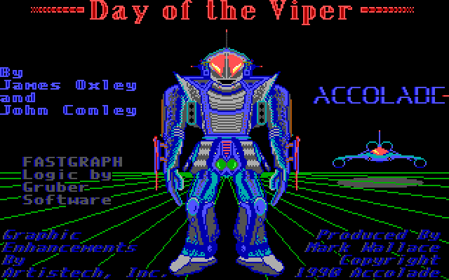 Day of the Viper (DOS) screenshot: Title screen (Tandy/PCjr)