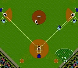 World Class Baseball (TurboGrafx-16) screenshot: Running to first base