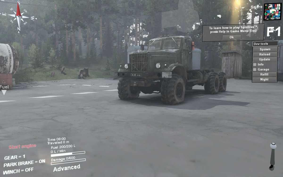 Spintires (Windows) screenshot: The Proving Ground map