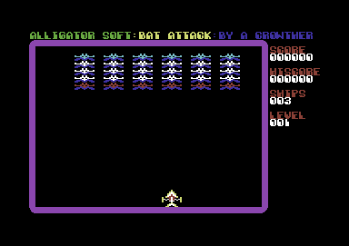 Bat Attack (Commodore 64) screenshot: Bats appear