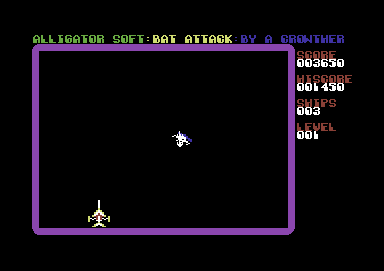 Bat Attack (Commodore 64) screenshot: Only one more bat to go
