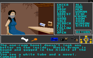 Borrowed Time (Amiga) screenshot: Yikes, that's not good.