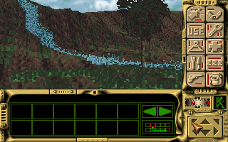 Robinson's Requiem (DOS) screenshot: Waterfall area