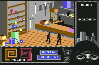 Last Ninja 2: Back with a Vengeance (Commodore 64) screenshot: Beat the evil ninja and take sword from the wall.
