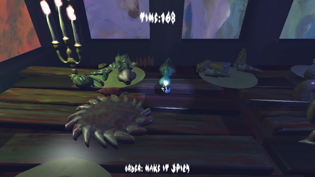 Humble Weekly Bundle: Fantastic Arcade (Windows) screenshot: <i>Hellmouth</i>: a level set on a dinner table.