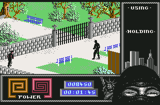 Last Ninja 2: Back with a Vengeance (Commodore 64) screenshot: You'll need a key to open this gate.