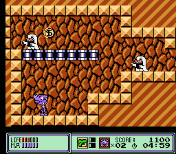 Widget (NES) screenshot: Stage 1 cavern action