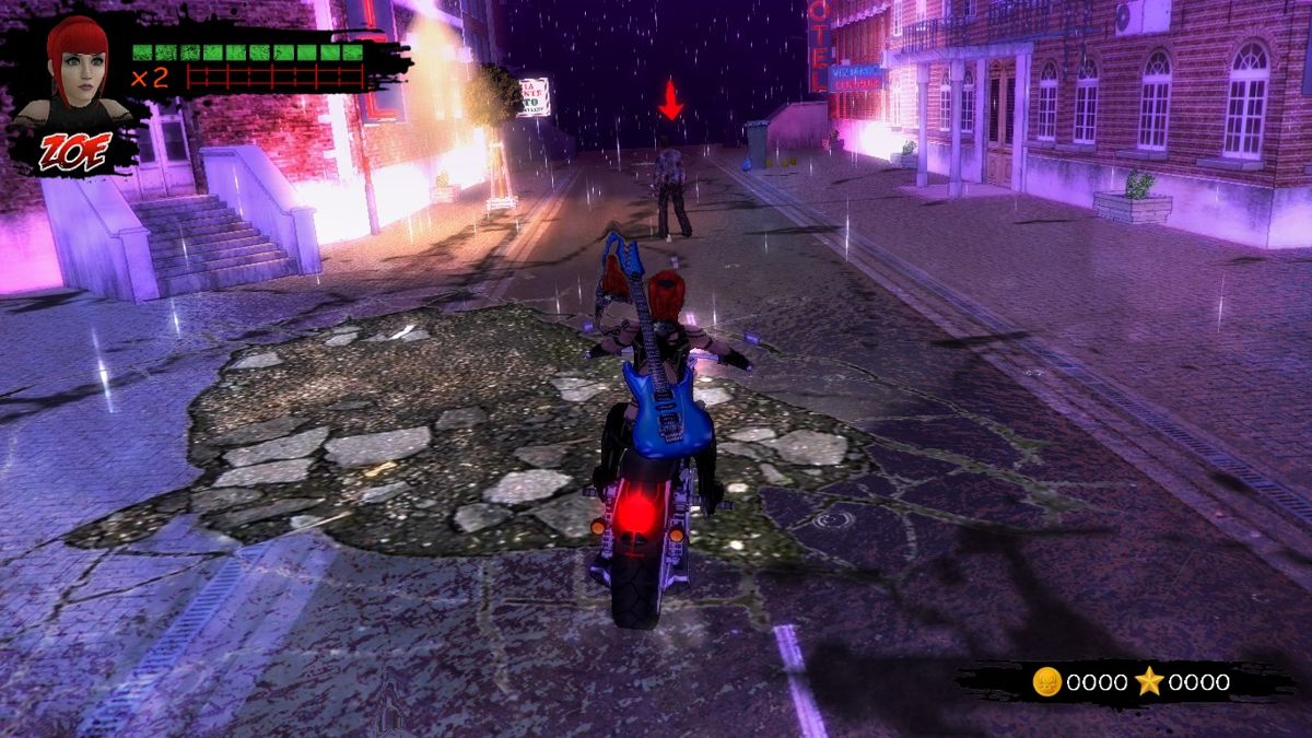 Rock Zombie (Windows) screenshot: Riding a bike.